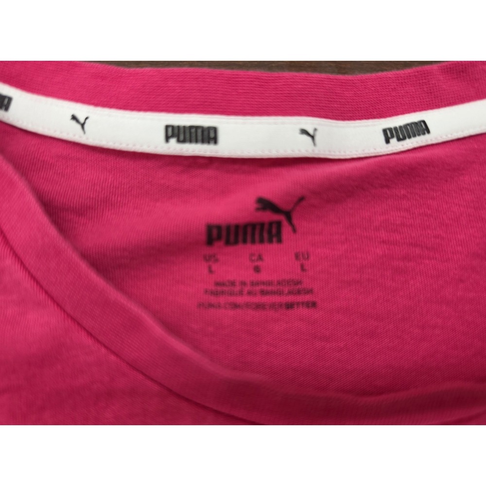 Puma Girls Pink Logo Graphic T Shirt Size L Short Sleeve Athletic Activewear Tee - Picture 4 of 6